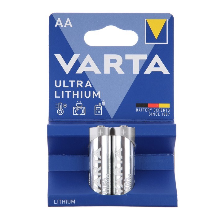 Батарейка литиевая Varta ULTRA, AA, FR14505-2BL, 1.5 В, блистер, 2 шт. - фото 51396931