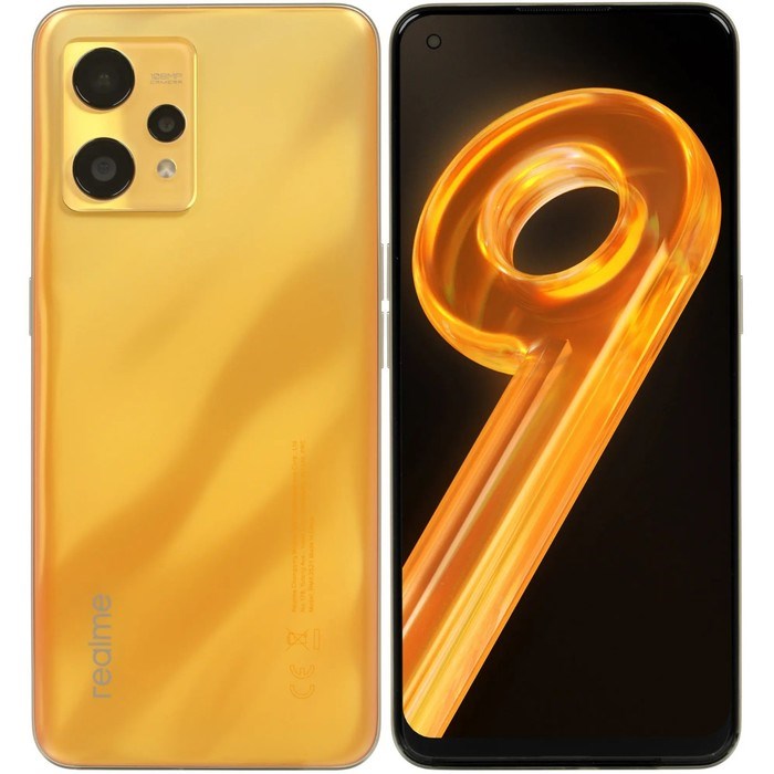 Смартфон Realme 9, 6.4", SAmoled, 2 sim, 6 Гб, 128 Гб, 108 Мп, 16 Мп, 5000 мАч, NFC, золотой - фото 51396964