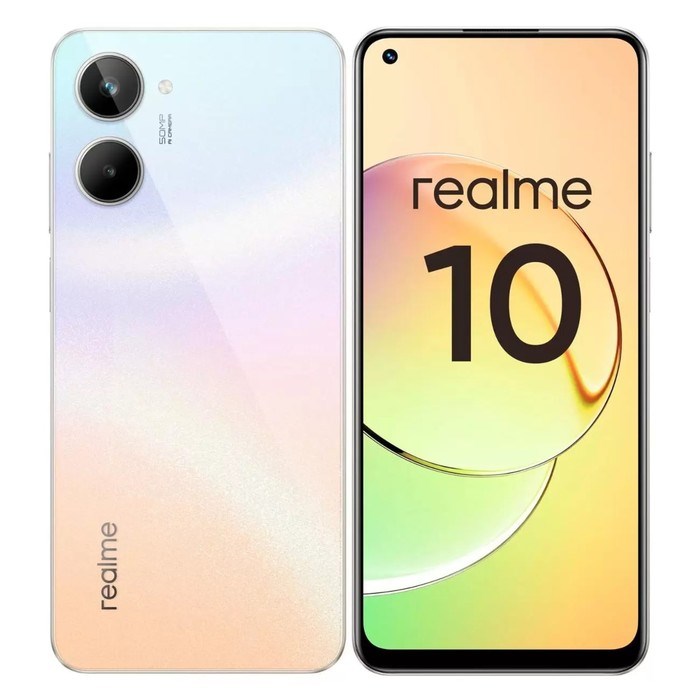 Смартфон Realme 10, 6.4", SAmoled, 2 sim, 8 Гб, 128 Гб, 50 Мп, 16 Мп, 5000 мАч, белый - фото 51396989