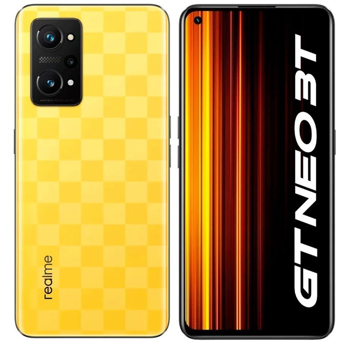 Смартфон Realme GT Neo 3T, 6.62", SAmoled, 2 sim, 8 Гб, 256 Гб, 64 Мп, 16Мп, 5000мАч, желтый - фото 51397008