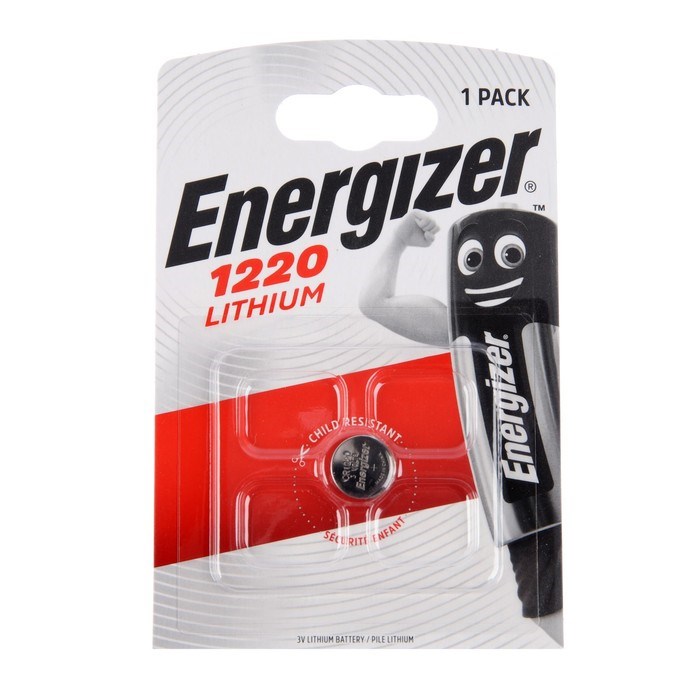 Батарейка литиевая Energizer, CR1220-1BL, 3В, блистер, 1 шт. - фото 51397216