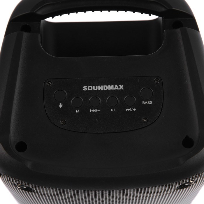 Портативная колонка Soundmax SM-PS5070B, 40Вт, 2400мАч, FM, BT, USB, TWS, подсветка, черная - фото 51397260