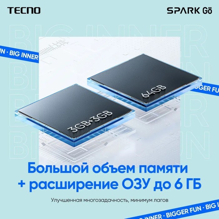 Смартфон Tecno Spark Go 2023, 6.56", 3Гб, 64Гб, 13Мп, 5Мп, 2 sim, 5000 мАч, NFC, голубой - фото 51397586