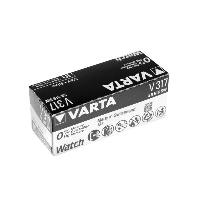 Батарейка Varta Silver Oxide, 317 (SR516SW) - 1BL, 1.55 В, блистер, 1 шт. - фото 51397704