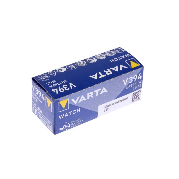 Батарейка Varta Silver Oxide, 394 (SR936SW) - 1BL, 1.55 В, блистер, 1 шт. - фото 51397713