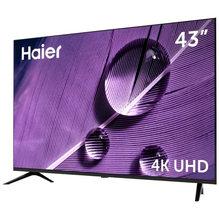 Телевизор Haier SMART TV S1, 43",  3840x2160, DVB-T/T2/C/S2, HDMI 4, USB 2, Smart TV, чёрный - фото 51397719