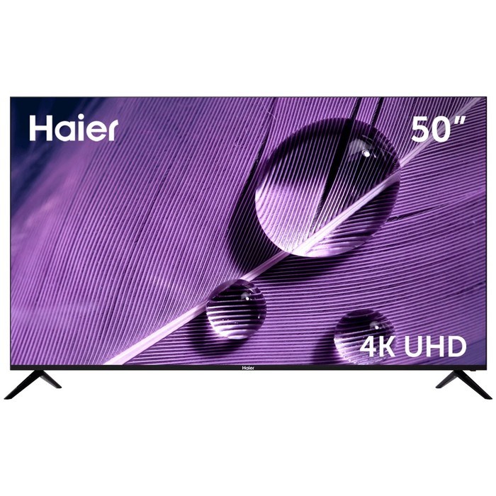 Телевизор Haier SMART TV S1, 50", 3840x2160, DVB-T/T2/C/S2, HDMI 3, USB 2, Smart TV, чёрный - фото 51397739