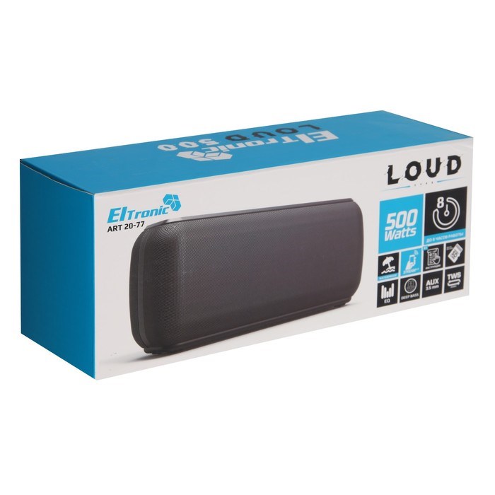 Портативная колонка ELTRONIC LOUD, 50 Вт, 2000 мАч, microSD, BT, AUX, TWS, IPX5 - фото 51398210