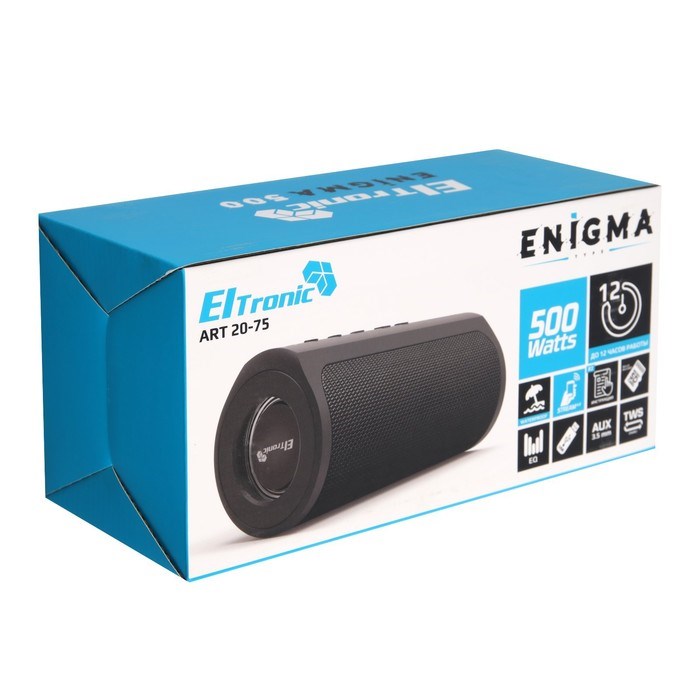 Портативная колонка ELTRONIC ENIGMA, 50 Вт, 6600мАч, microSD, BT, AUX, TWS, IPX7, функция PB - фото 51398226