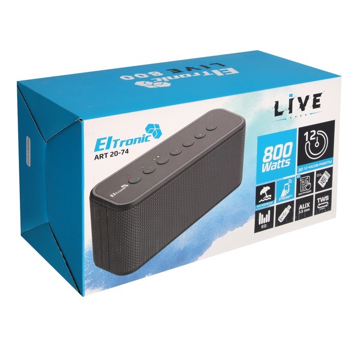 Портативная колонка ELTRONIC LIVE, 80 Вт, 10400 мАч, microSD, BT, AUX, TWS, функция PB - фото 51398240