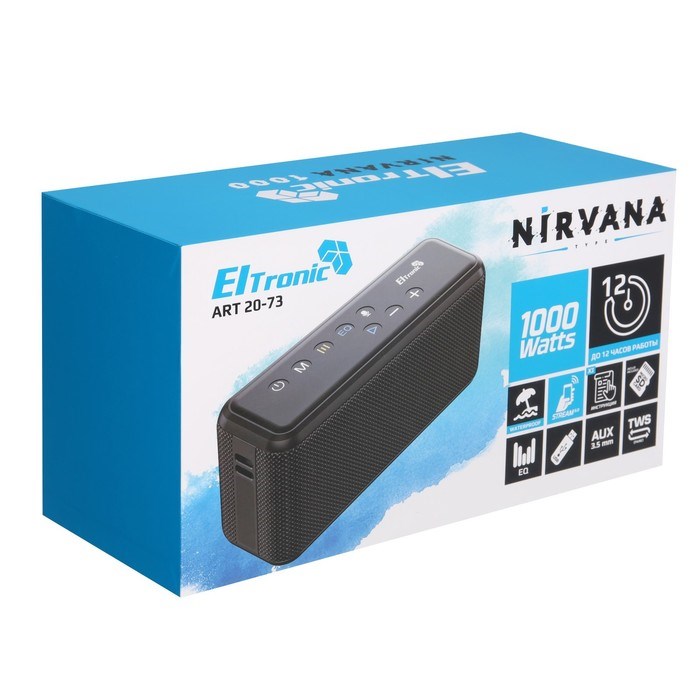 Портативная колонка ELTRONIC NIRVANA, 100 Вт, 20000мАч, microSD, AUX, TWS, IPX5, функция PB - фото 51398249