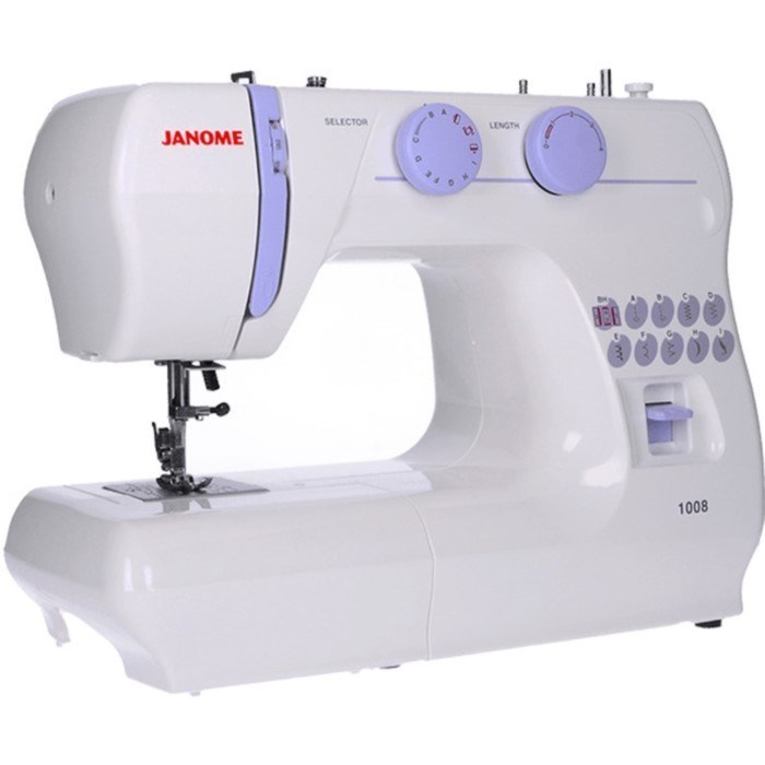 Швейная машина Janome 1008, 60 Вт, 10 операций, полуавтомат, белая - фото 51398768 Швейная машина Janome 1008, 60 Вт, 10 операций, полуавтомат, белая - фото 51398768