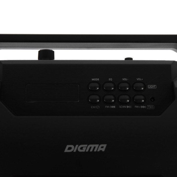 Портативная колонка Digma D-PS1525, 28Вт, BT,microSD,USB,AUX,FM, 2000мАч, подсветка, черная - фото 51398895