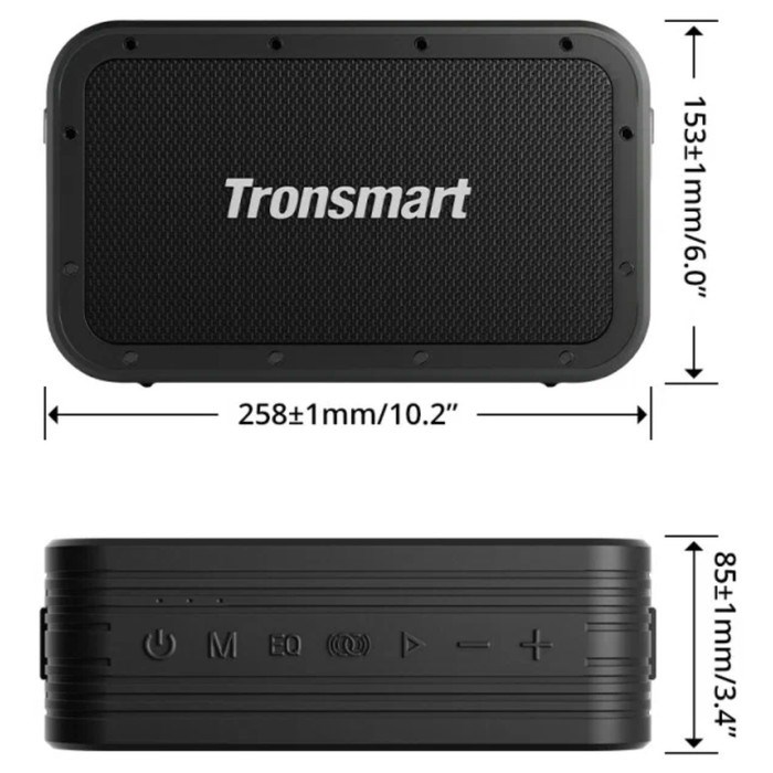 Портативная колонка Tronsmart Force Max, 80 Вт, 15000 мАч, AUX, microSD, IPX6, функция PB - фото 51399206