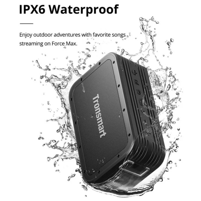 Портативная колонка Tronsmart Force Max, 80 Вт, 15000 мАч, AUX, microSD, IPX6, функция PB - фото 51399208