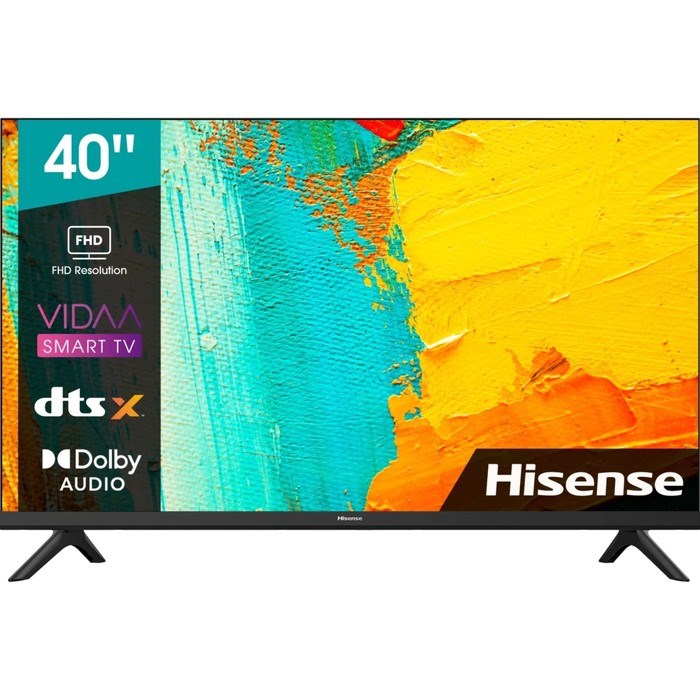 Телевизор Hisense 40A4BG, 40", 1920x1080, DVB-T2/C/S/S2, HDMI 2, USB 2,  Smart TV, черный - фото 51399267