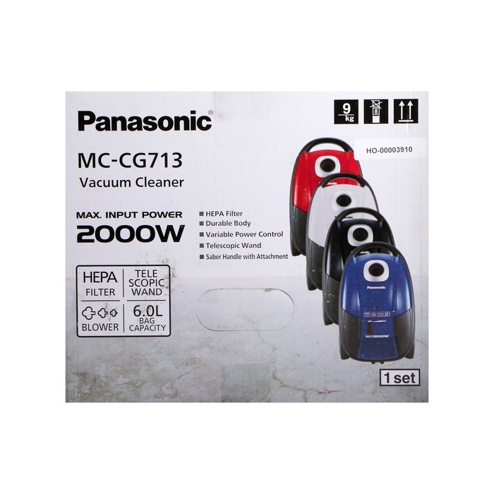 Пылесос PANASONIC MC-CG713, мешок, 2000 Вт, белый - фото 51399440