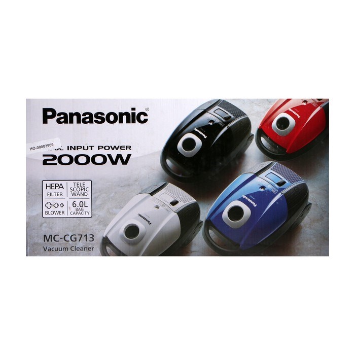 Пылесос PANASONIC MC-CG713R, мешок, 2000 Вт, 6 л, 65 дБ, шнур 5 м, красный - фото 51399457