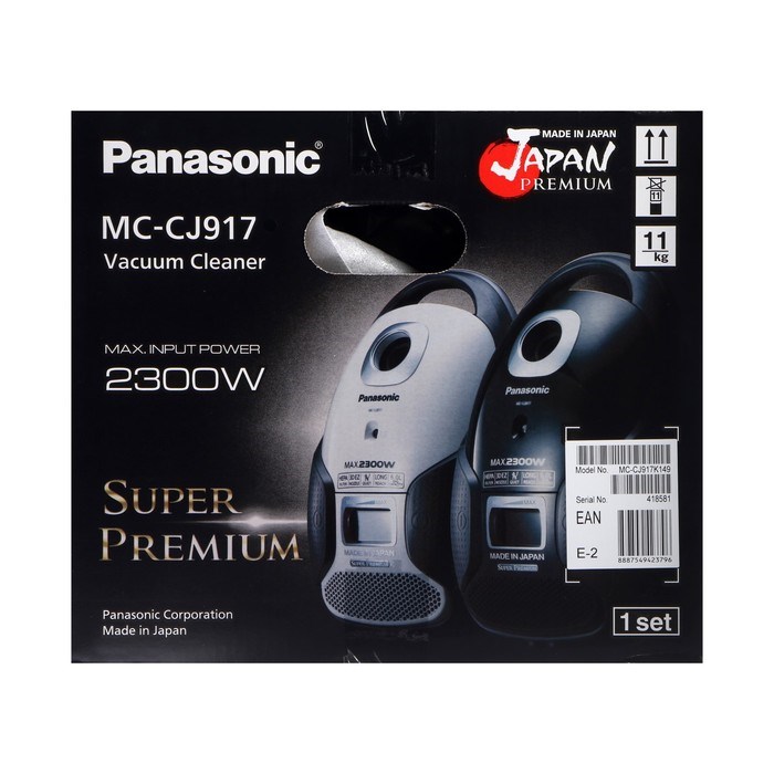 Пылесос PANASONIC MC-CJ917K, мешок, 2300 Вт, 6 л, 60 дБ, чёрный - фото 51399591