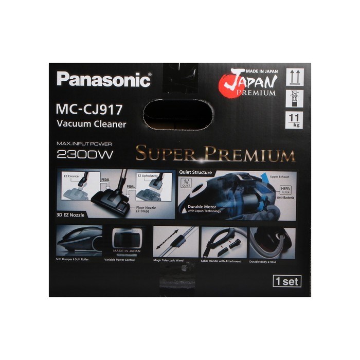 Пылесос PANASONIC MC-CJ917W, мешок, 2300 Вт, 6 л, 60 дБ, шнур 7 м, белый - фото 51399608