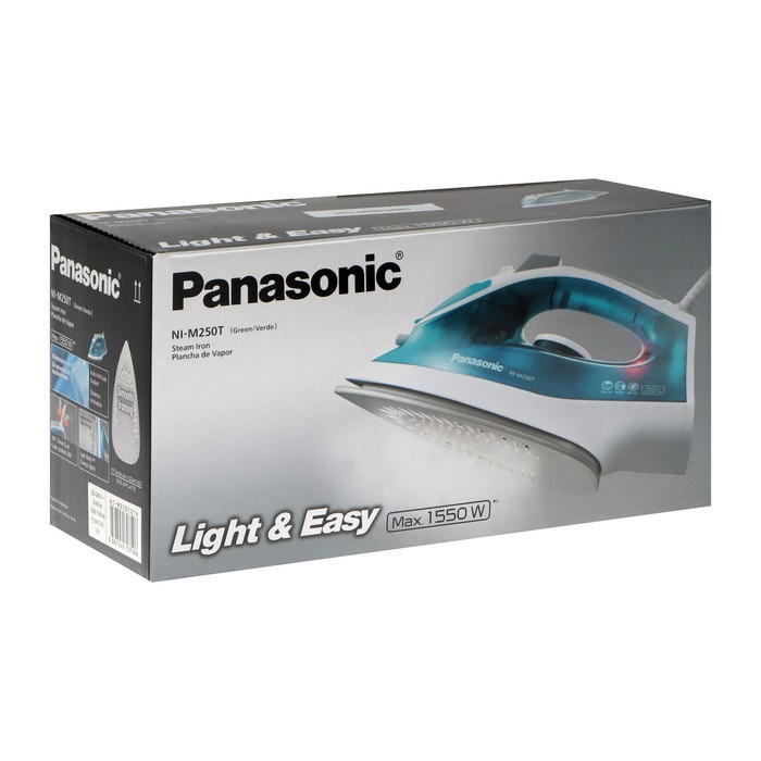 Утюг PANASONIC NI-M 250TGTV GREEN, 1550 Вт, 15 г/мин, пар удар 75 г/мин, 210 мл, бирюзовый - фото 51399757