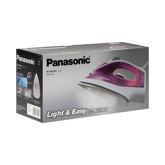 Утюг PANASONIC NI-M 250TPTH PINK, 1550 Вт, 15 г/мин, пар удар 75 г/мин, 210 мл, розовый - фото 51399779