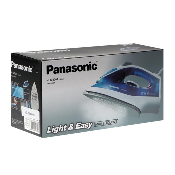 Утюг PANASONIC NI-M 300TATH BLUE, 1800 Вт, 20 г/мин, пар удар 80 г/мин, 210 мл, синий - фото 51399789