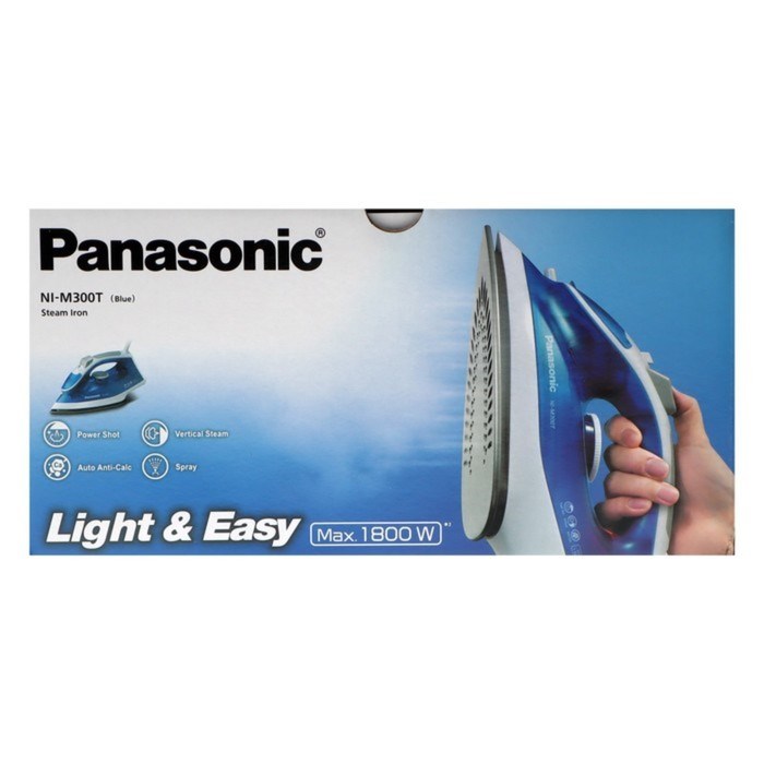 Утюг PANASONIC NI-M 300TATH BLUE, 1800 Вт, 20 г/мин, пар удар 80 г/мин, 210 мл, синий - фото 51399791