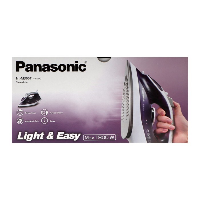 Утюг PANASONIC NI-M 300TVTH VIOLET, 1800 Вт, 20 г/мин, пар удар 80 г/мин, 210 мл, фиолетовый - фото 51399798