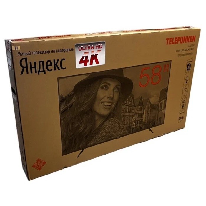 Телевизор Telefunken TF-LED58S05T2SU, 58", 3840x2160, DVB-T/T2/C, HDMI 3, USB 2, SmartTV - фото 51399804