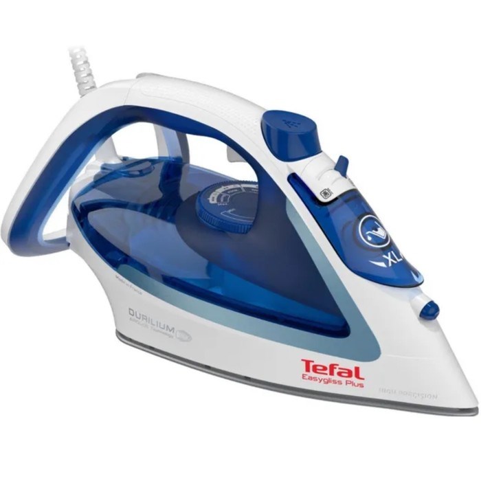 Утюг Tefal FV5736E0, 2500 Вт, эмалированная подошва, 45 г/мин, 270 мл, бело-синий - фото 51399986