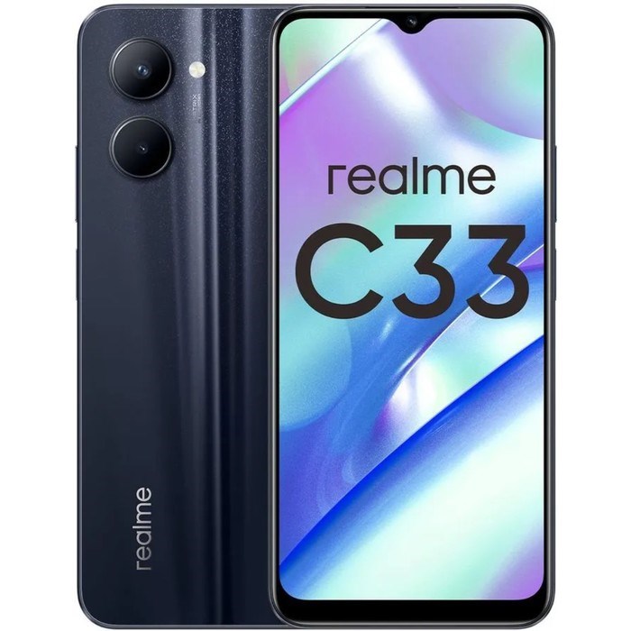 Смартфон Realme C33, 6.5", IPS, 2 sim, 3 Гб, 32 Гб, 50 Мп, 5 Мп, 5000 мАч, черный - фото 51400172