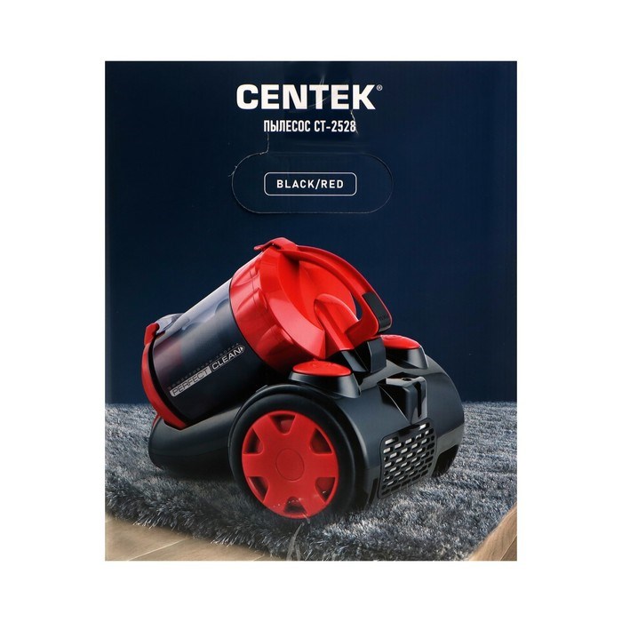 Пылесос Centek CT-2528, 2000/350 Вт, 1.5 л, мультициклон, красный - фото 51400255