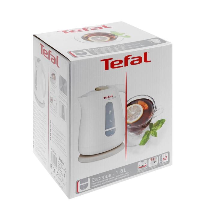 Чайник электрический Tefal Express Plastic KO29913E, пластик, 1.5 л, 2200 Вт, белый - фото 51400768