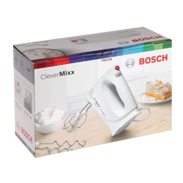 Миксер Bosch MFQ3010 CNHR30C, ручной, 300 Вт, белый - фото 51401018