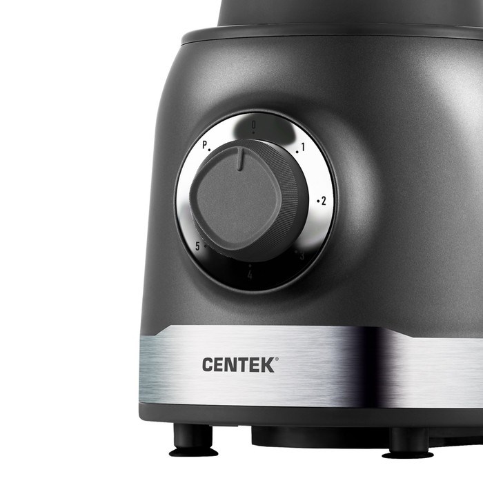 Блендер Centek CT-1326, стационарный, 600Вт, 1.5 л, 5 скорости+импульс.режим, стакан, серый - фото 51401160