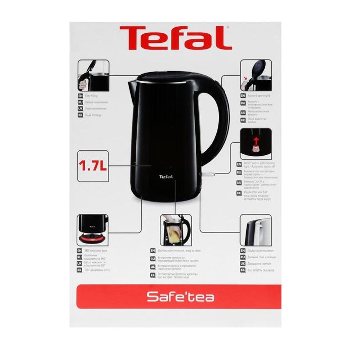 Чайник электрический Tefal KO260830, металл, 1.7 л, 2150 Вт, черный - фото 51401506