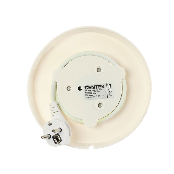 Чайник электрический Centek CT-1026 BEIGE, 1.8 л, 2000 Вт, бело-бежевый - фото 51401690