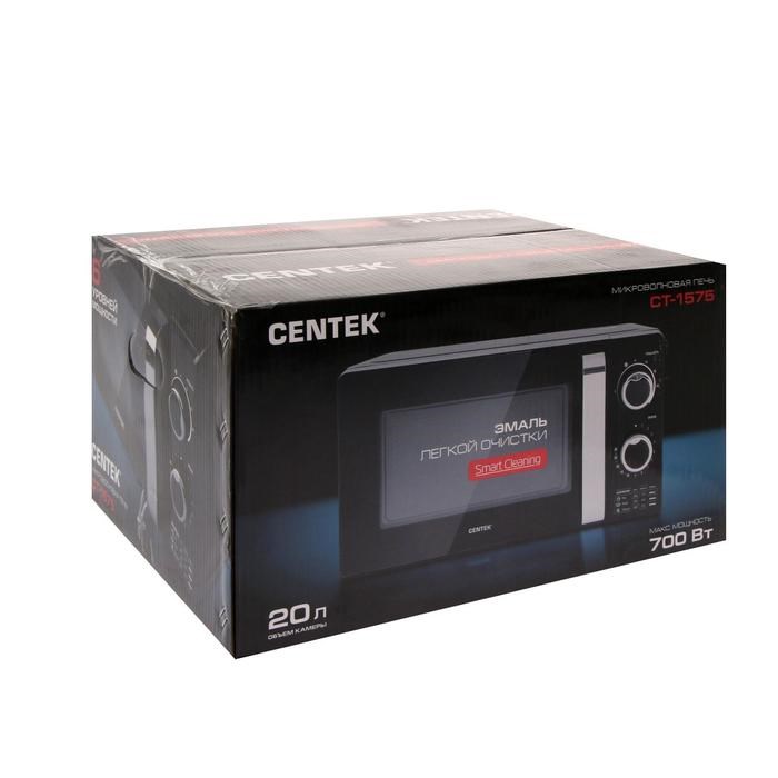 Микроволновая печь Centek CT-1575, 700 Вт, 20 л, 6 режимов, черная - фото 51401924