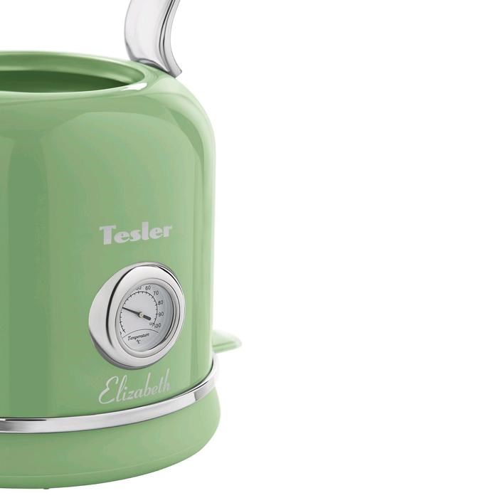 Чайник электрический Tesler KT-1745 GREEN, металл, 1.7 л, 2200 Вт, ретро, зелёный - фото 51403146