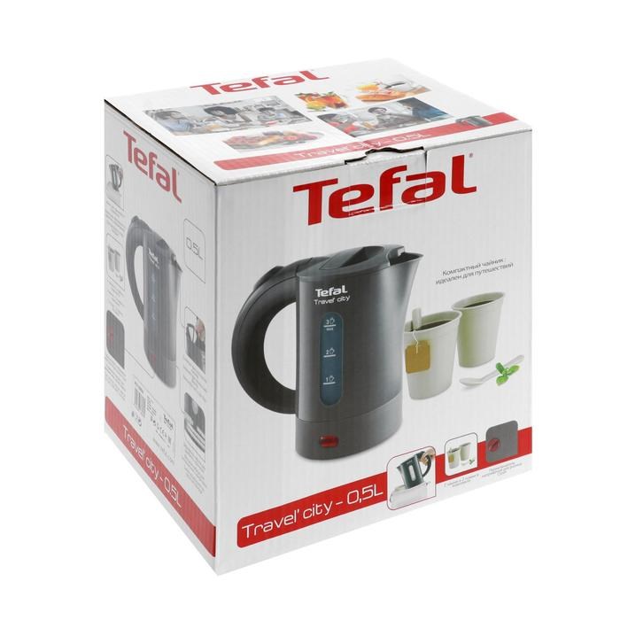 Чайник электрический Tefal KO120B30, пластик, 0.5л, 650Вт, серый - фото 51403777