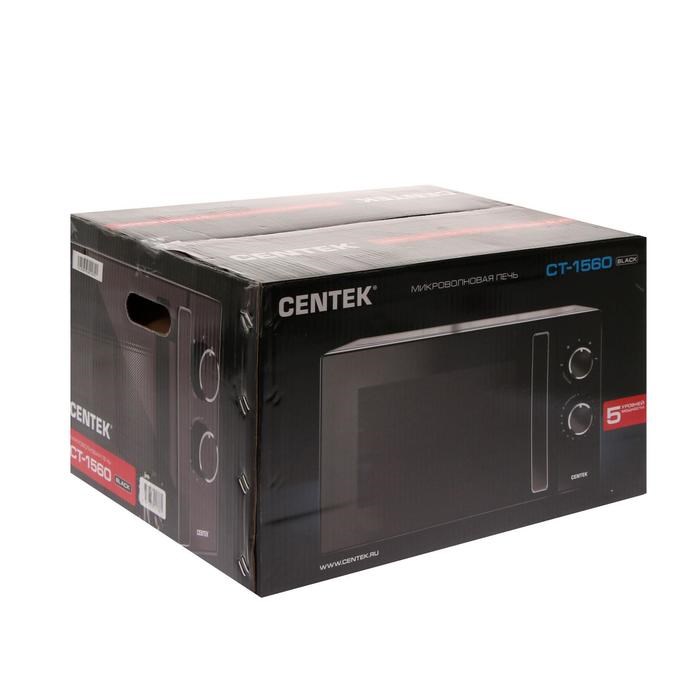 Микроволновая печь Centek CT-1560, 700 Вт, 20 л, 5 режимов, черная - фото 51404079