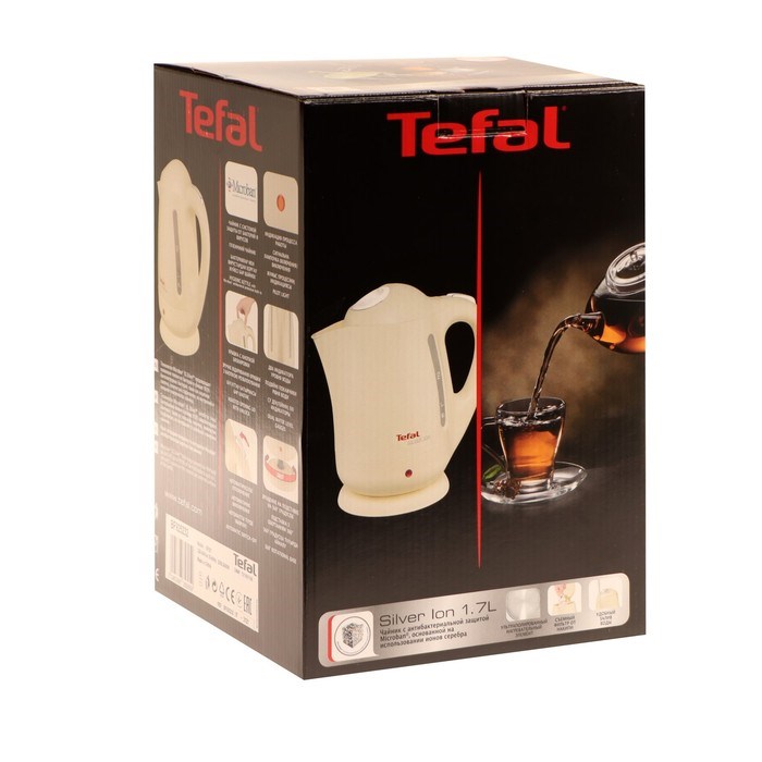 Чайник электрический Tefal BF925232, пластик, 1.7 л, 2400 Вт, бежевый - фото 51404195