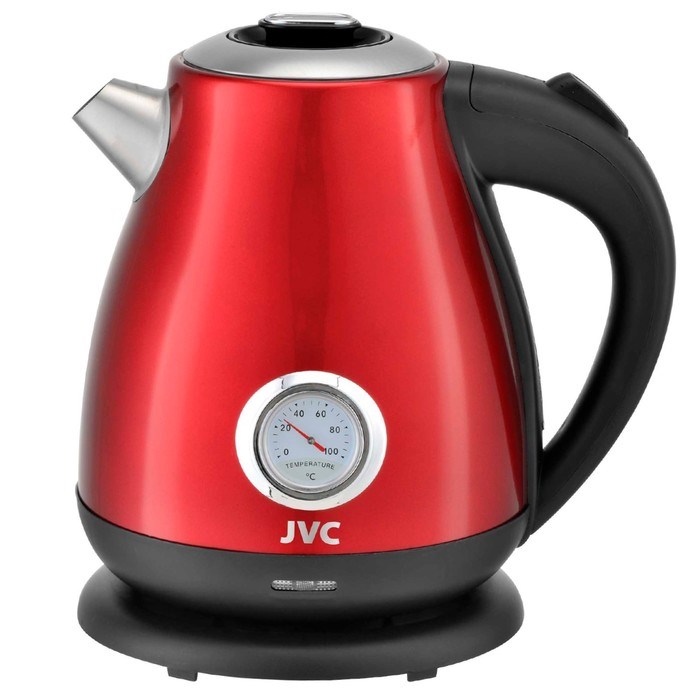 Чайник электрический JVC JK-KE1717, нержавеющая сталь, 2200 Вт, 1,7 л, цвет красный - фото 51405756