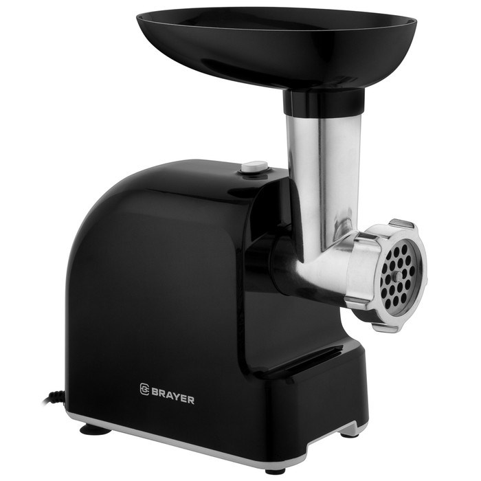 Мясорубка электрическая BRAYER 1603BR-BK, 1500 Вт, 2 диска, отсек для хране - фото 51406734