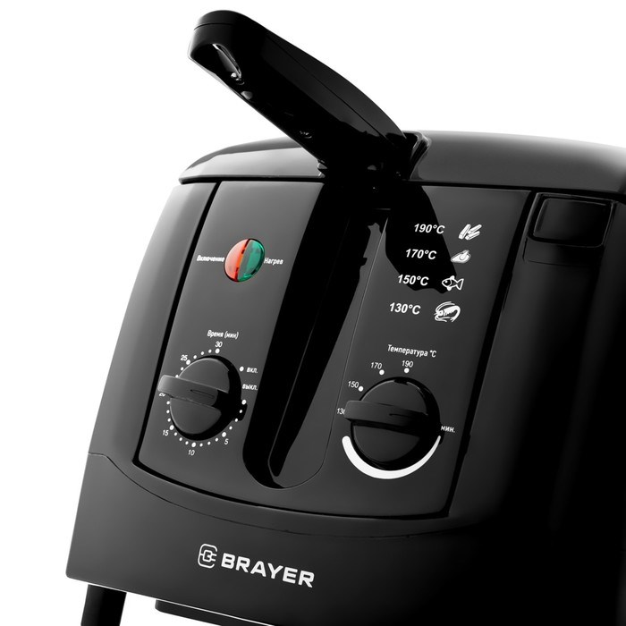 Фритюрница BRAYER 2830BR-BK, 1800 Вт, 600 г, 3 л - фото 51406838