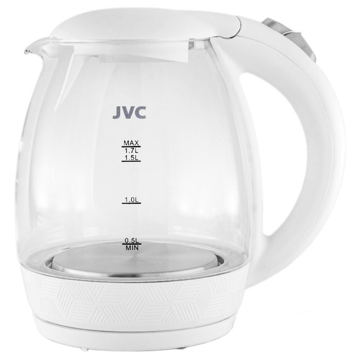 Чайник электрический jvc JK-KE1514, стеклянный, 2200 Вт, 1.7 л, белый - фото 51406933