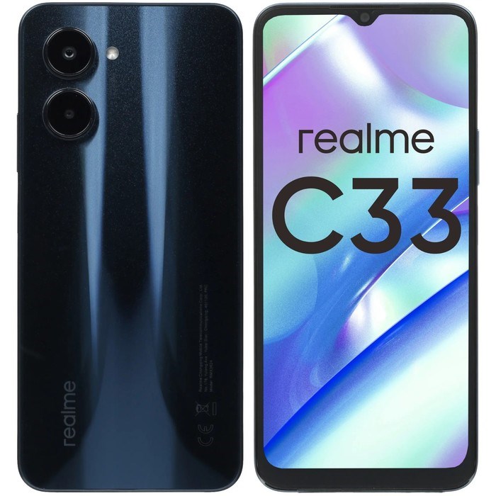 Смартфон Realme C33 , 6.5", IPS, 2 sim, 4 Гб, 64 Гб, 50 Мп, 5 Мп, 5000 мАч, черный - фото 51408471