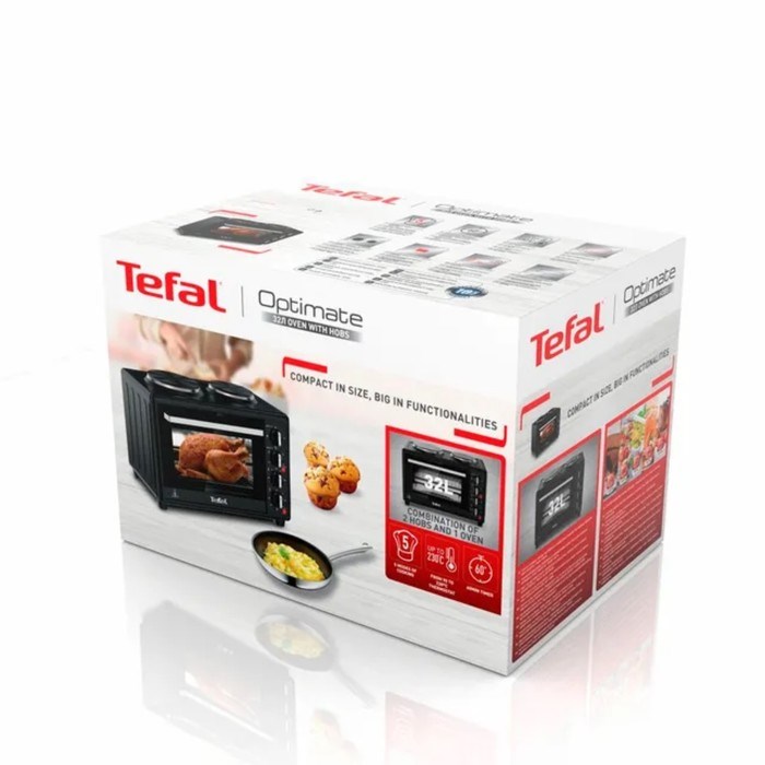 Мини-печь Tefal OF463830, 1500 Вт, 32 л, 90-230°С, гриль, чёрная - фото 51408729