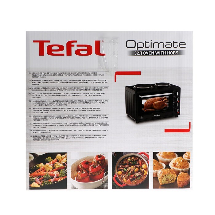 Мини-печь Tefal OF463830, 1500 Вт, 32 л, 90-230°С, гриль, чёрная - фото 51408732